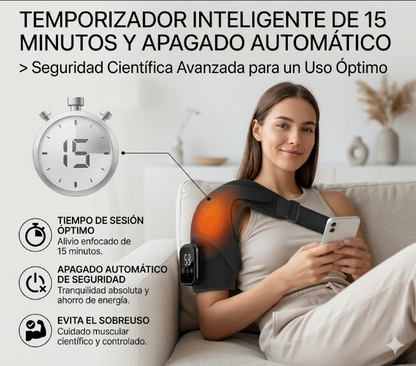 Almohadilla Térmica para Hombro con Masaje Vibratorio y Calor Inteligente