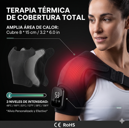 Almohadilla Térmica para Hombro con Masaje Vibratorio y Calor Inteligente