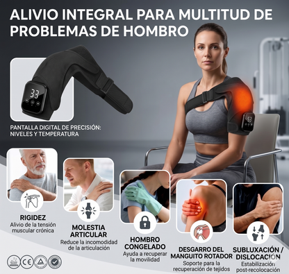 Almohadilla Térmica para Hombro con Masaje Vibratorio y Calor Inteligente