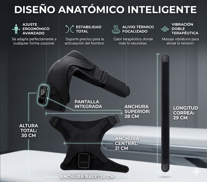 Almohadilla Térmica para Hombro con Masaje Vibratorio y Calor Inteligente