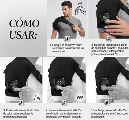 Almohadilla Térmica para Hombro con Masaje Vibratorio y Calor Inteligente